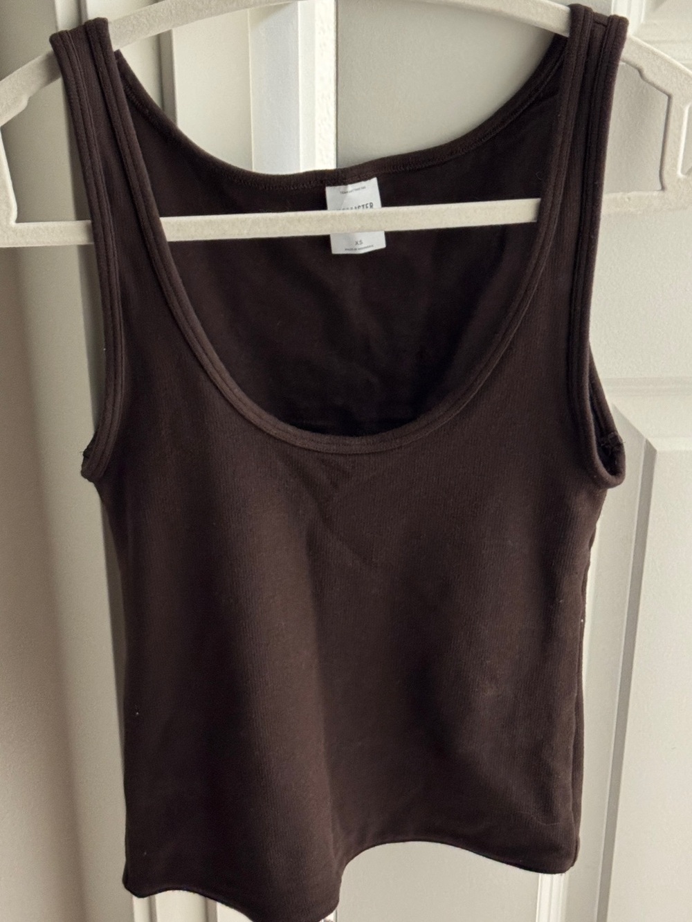 Hollister Dark Brown Ribbed Scoop-Neck Tank